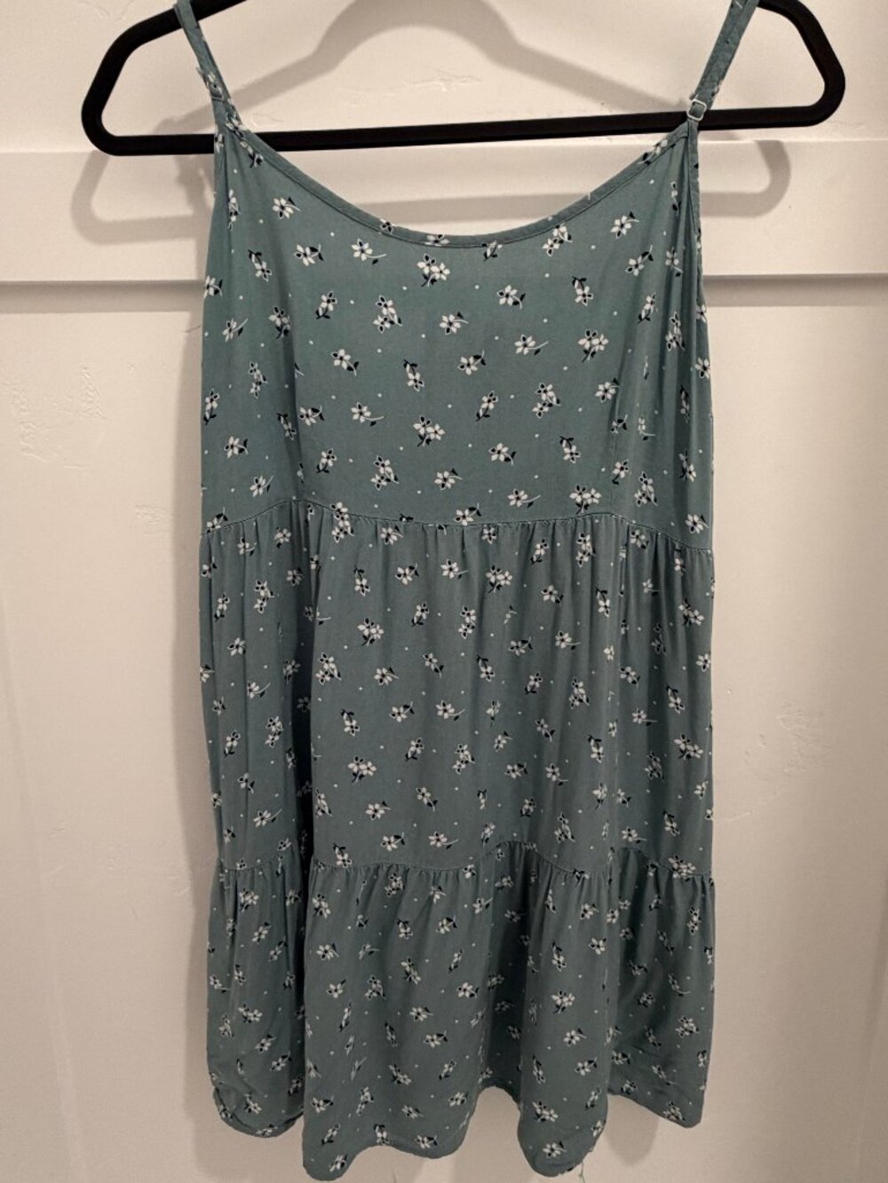 Mimi Chica XL Floral Babydoll Tank Top Sage Green Tie Back Adjustable Straps